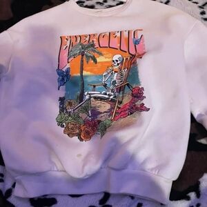 White Graphic Sweater